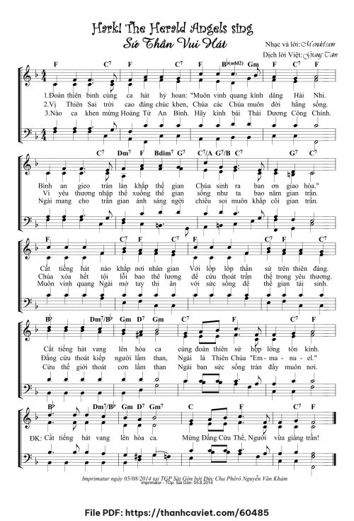 Hark the herald Angels sing – Sứ thần vui hát - Lm. Giang Tâm (Nhạc Ngoại, lời Việt) - trang 1