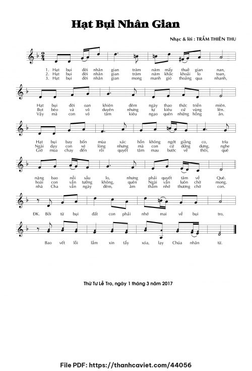 Hạt bụi nhân gian - Trầm Thiên Thu - trang 1