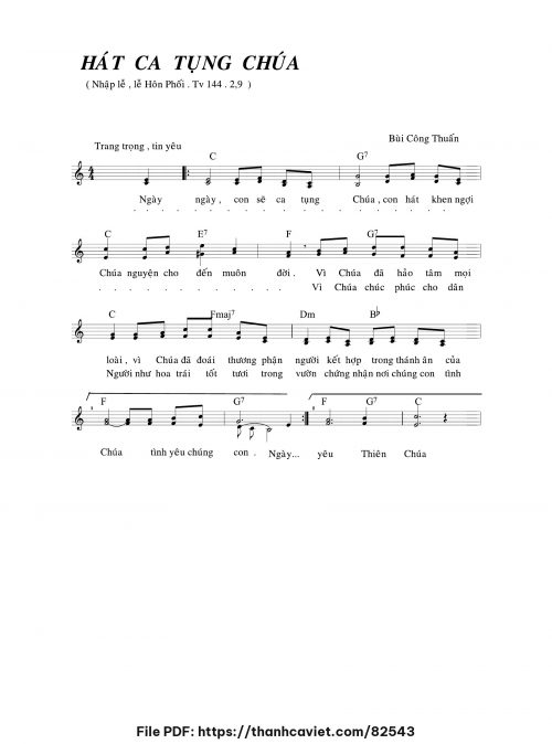 Hát ca tụng Chúa - Bùi Công Thuấn - trang 1