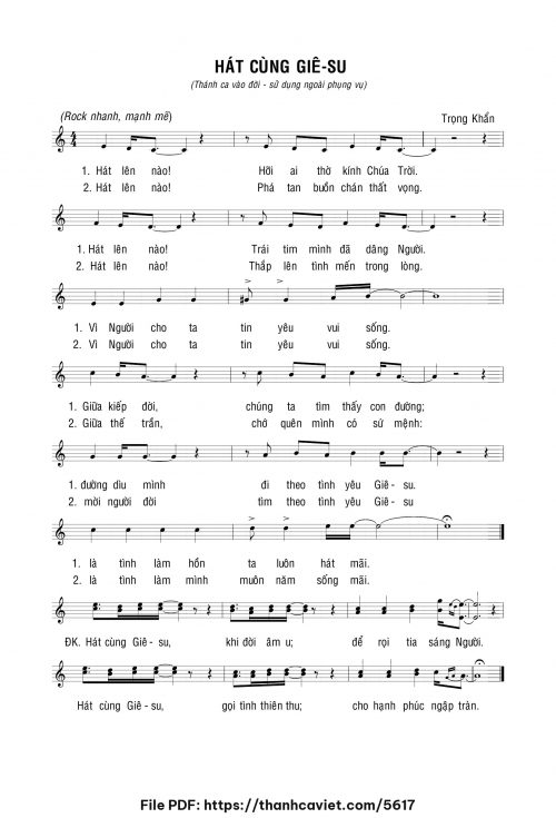 Hát cùng Giêsu - Lm. Trọng Khẩn - trang 1