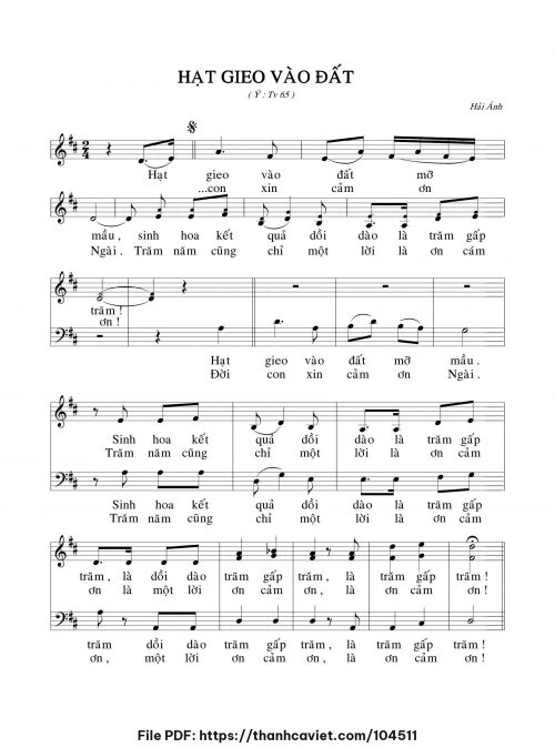 Hạt gieo vào đất - Hải Ánh - trang 1