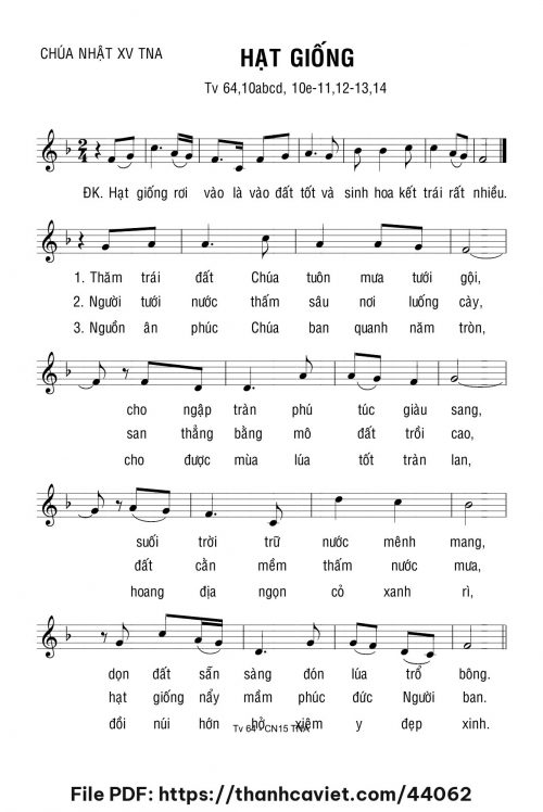 Hạt giống - Lm. Bạch Vân - trang 1