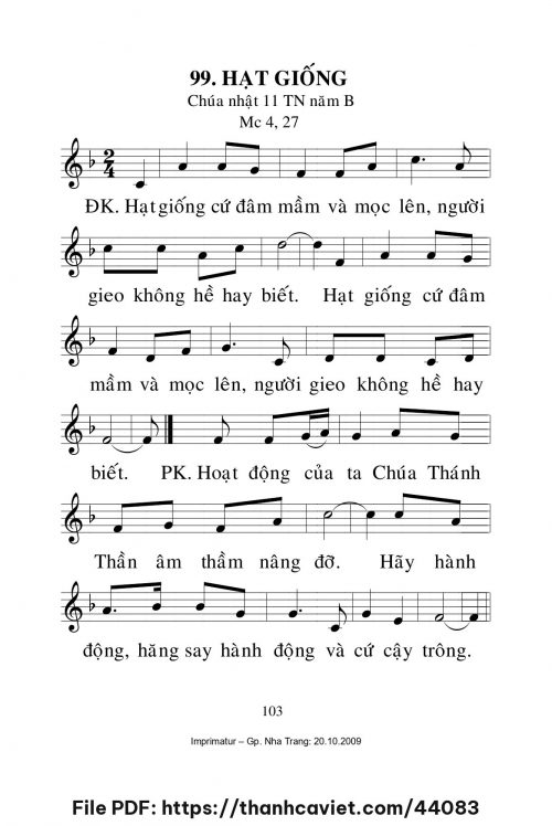 Hạt giống [CN11 TNB] – - Lm. Mi Trầm - trang 1