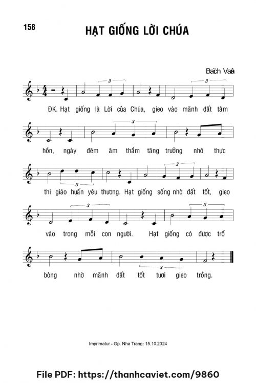 Hạt giống lời Chúa - Lm. Bạch Vân - trang 1