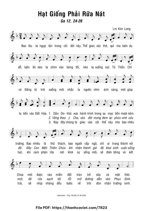 Hạt giống phải rữa nát - Lm. Kim Long - trang 1
