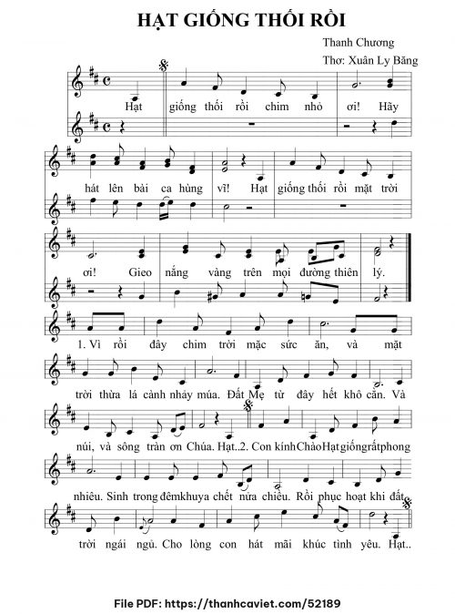 Hạt giống thối rồi - Thanh Chương - Thơ: ĐÔ. Xuân Ly Băng - trang 1