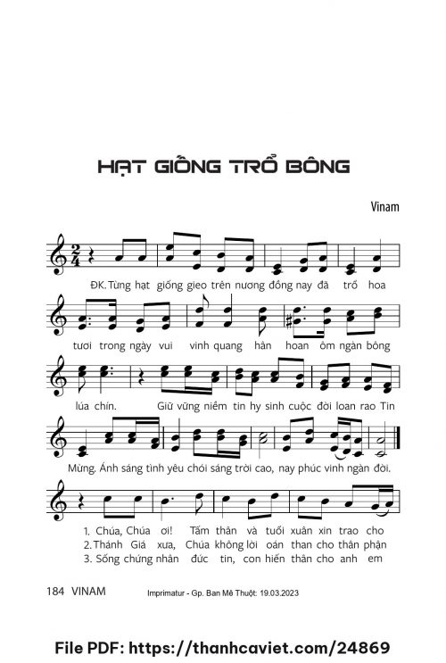 Hạt giống trổ bông - Vinam - trang 1