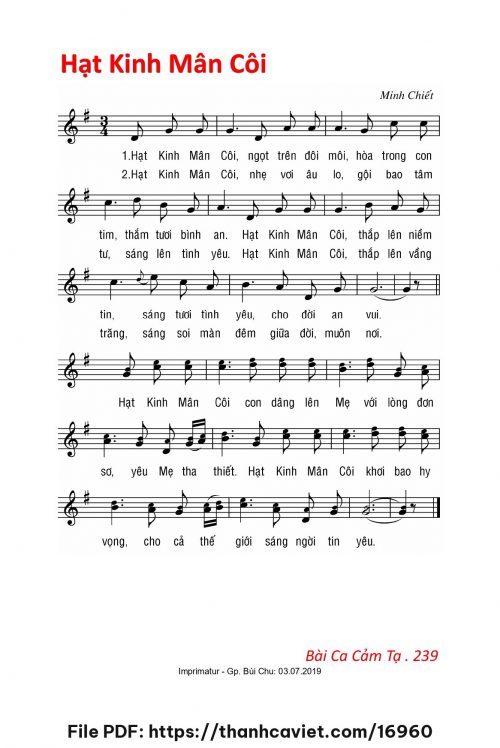 Hạt Kinh Mân Côi - Lm. Minh Chiết - trang 1