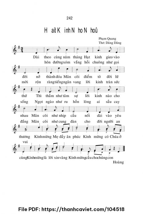 Hạt kinh nho nhỏ - Lm. Phạm Quang, OP - trang 1