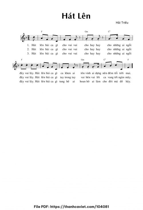 Hát lên - Hải Triều - trang 1
