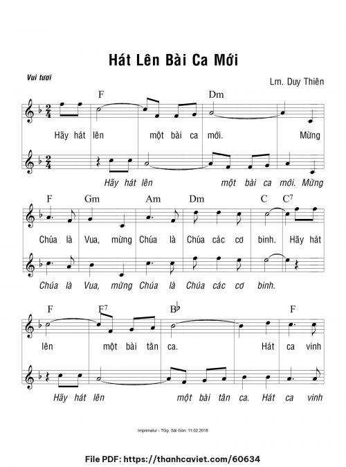 Hát lên bài ca mới - Lm. Duy Thiên - trang 1