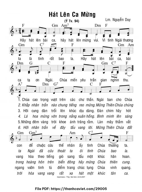 Hát lên ca mừng - Lm. Nguyễn Duy - trang 1