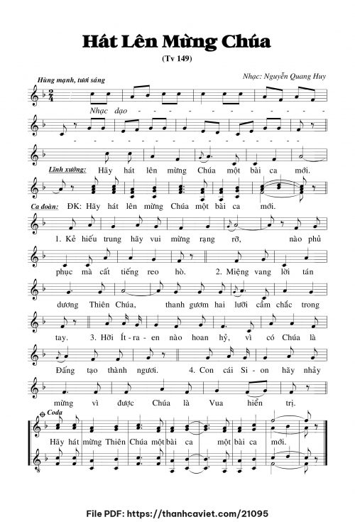 Hát lên mừng Chúa - Nguyễn Quang Huy - trang 1