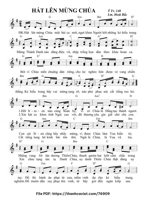 Hát lên mừng Chúa - Lm. Hoài Bắc, OP - trang 1