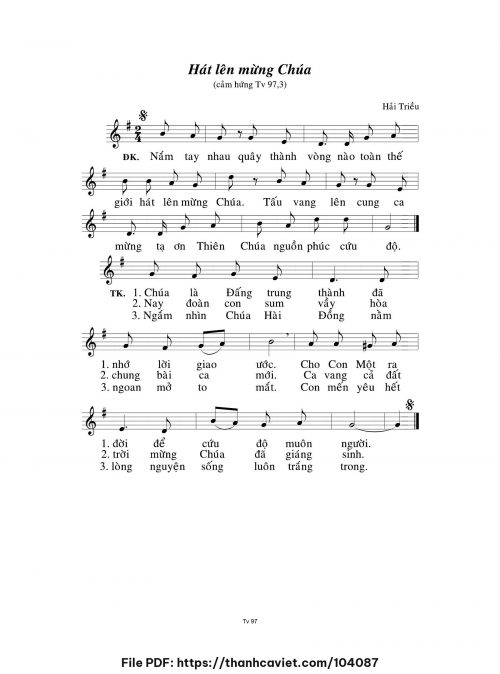 Hát lên mừng Chúa - Hải Triều - trang 1