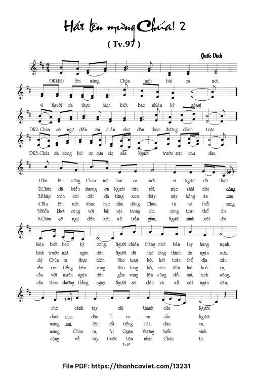 Hát lên mừng Chúa 2 - Quốc Vinh - trang 1