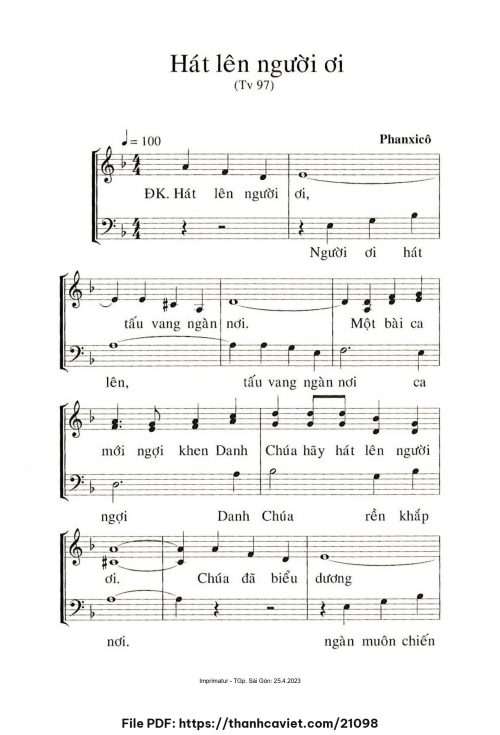 Hát lên người ơi - Phanxicô - trang 1