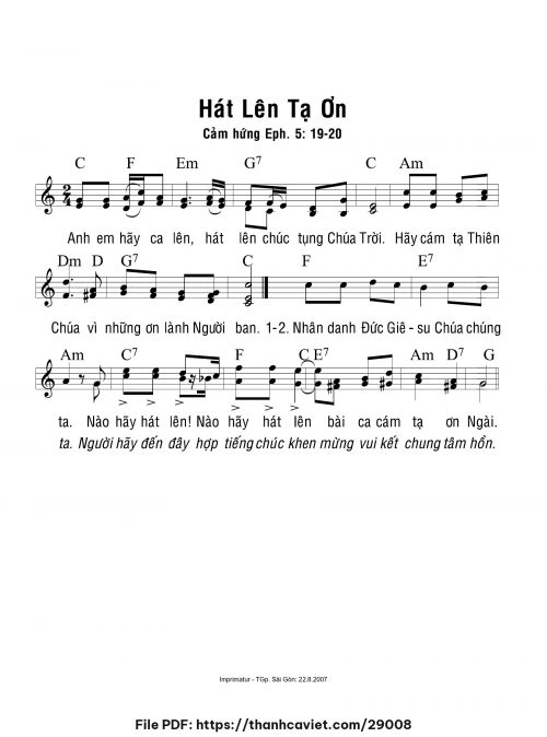 Hát lên tạ ơn - Lm. Nguyễn Duy - trang 1