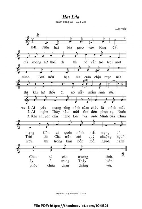 Hạt lúa - Hải Triều - trang 1