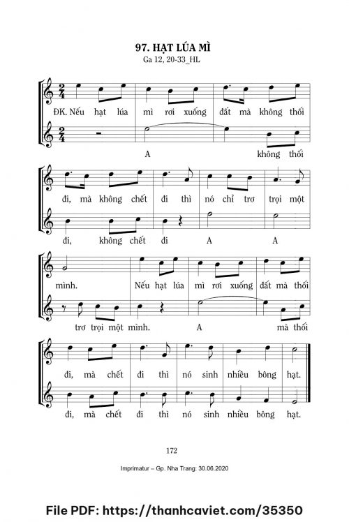 Hạt lúa mì [CN5 Mùa Chay B] – - Lm. Mi Trầm - trang 1