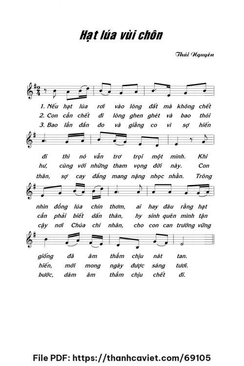 Hạt lúa vùi chôn - Lm. Thái Nguyên - trang 1