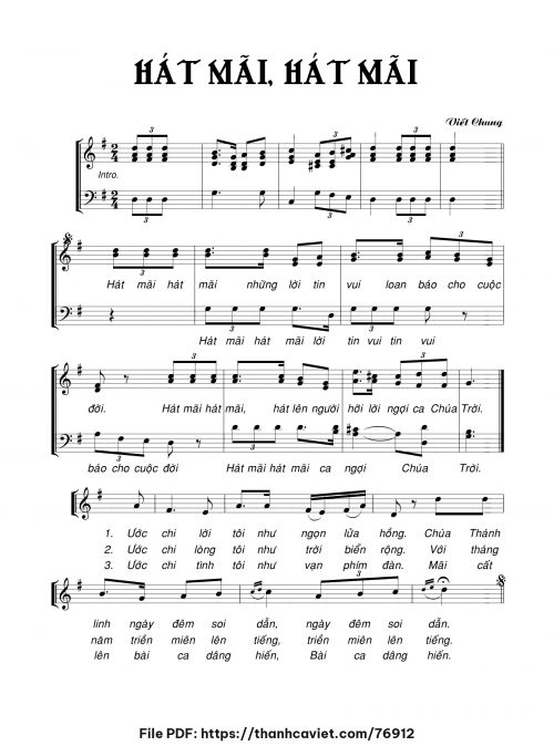 Hát mãi, hát mãi - Viết Chung - trang 1
