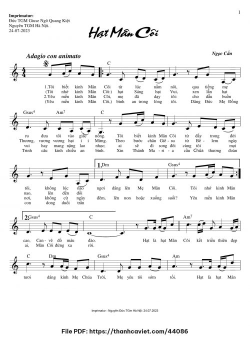 Hạt Mân Côi - Ngọc Cẩn - trang 1