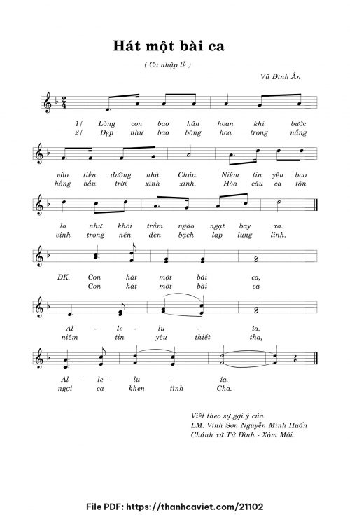 Hát một bài ca - Vũ Đình Ân - trang 1