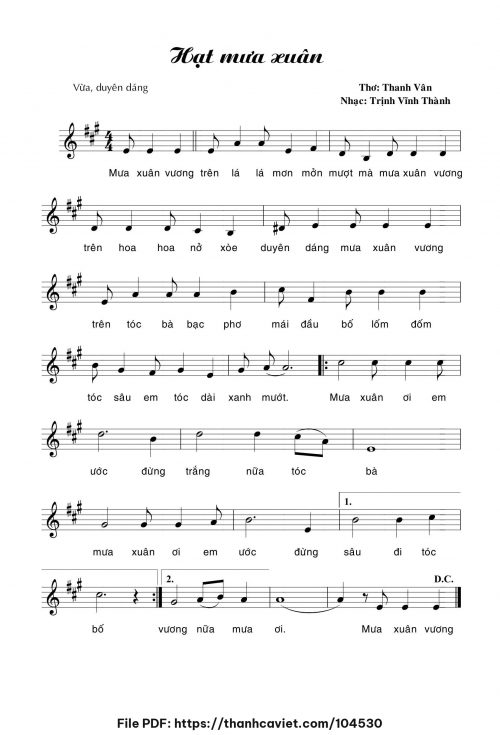 Hạt mưa xuân - Trịnh Vĩnh Thành - trang 1