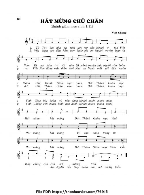 Hát mừng chư dân - Viết Chung - trang 1