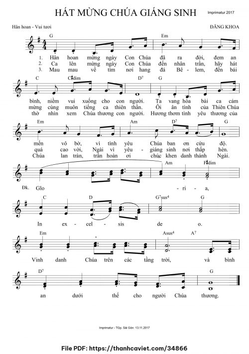 Hát mừng Chúa Giáng Sinh - Đăng Khoa - trang 1