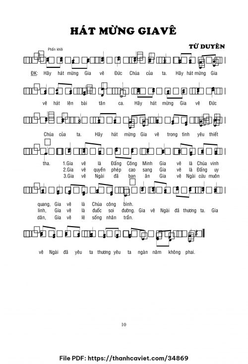 Hát mừng Giavê - Lm. Từ Duyên - trang 1