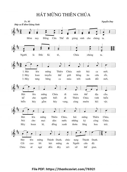 Hát mừng Thiên Chúa - Lm. Nguyễn Duy - trang 1