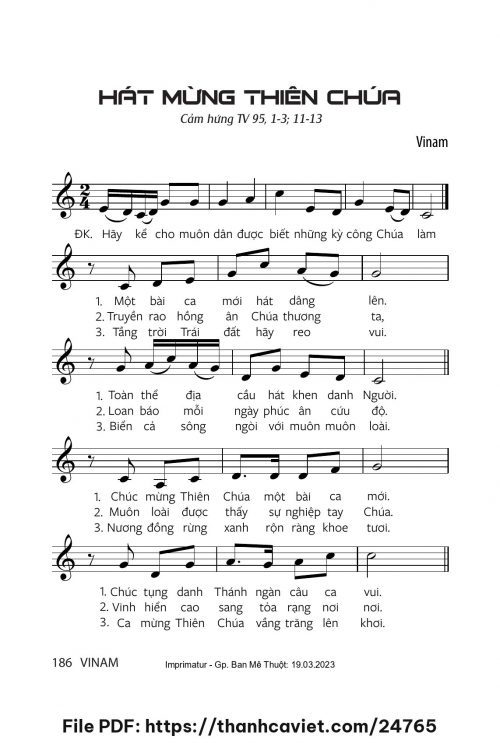 Hát mừng Thiên Chúa - Vinam - trang 1