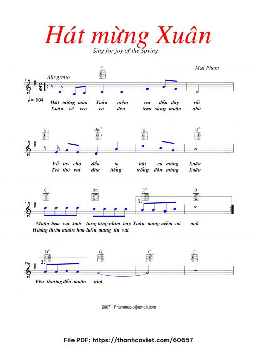 Hát mừng xuân - Mai Phạm - trang 1