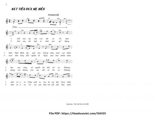 Hát tiễn đưa mẹ hiền - Phanxicô - trang 1