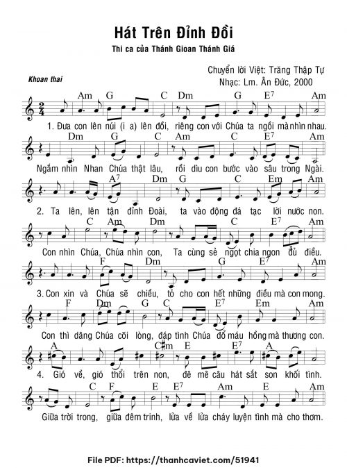 Hát trên đỉnh đồi - Lm. Ân Đức - trang 1