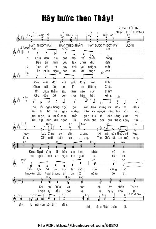 Hãy bước theo Thầy - Thế Thông - Ý thơ: Từ Linh - trang 1