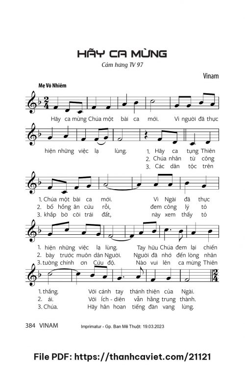 Hãy ca mừng - Vinam - trang 1