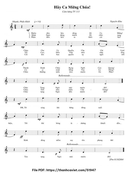 Hãy ca mừng Chúa - Nguyên Kha - trang 1
