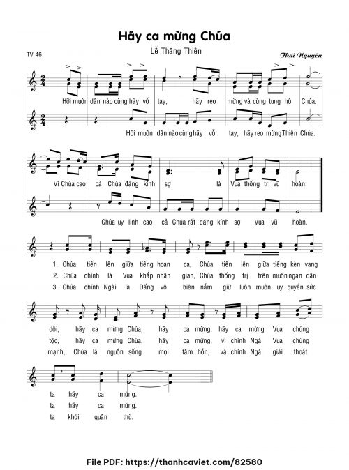 Hãy ca mừng Chúa - Lm. Thái Nguyên - trang 1