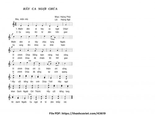 Hãy ca ngợi Chúa - Lm. Hoàng Phúc - Hoàng Ngô - trang 1