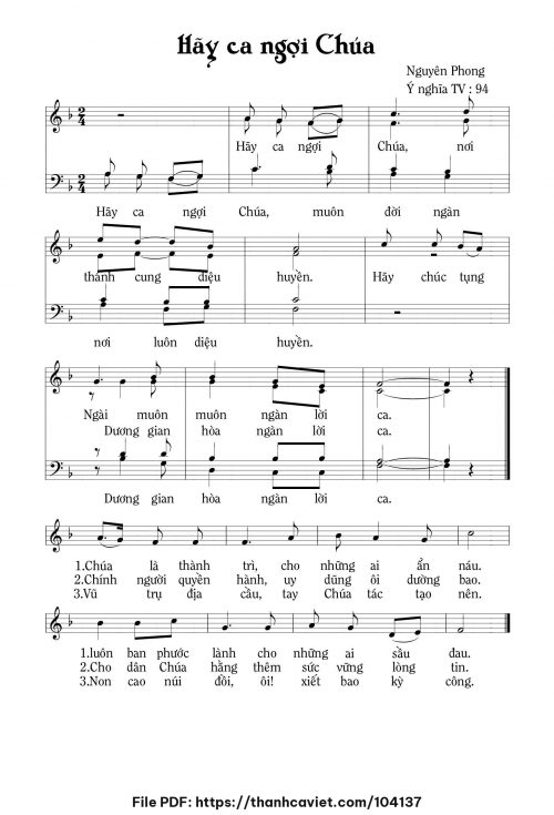 Hãy ca ngợi Chúa - Nguyên Phong - trang 1