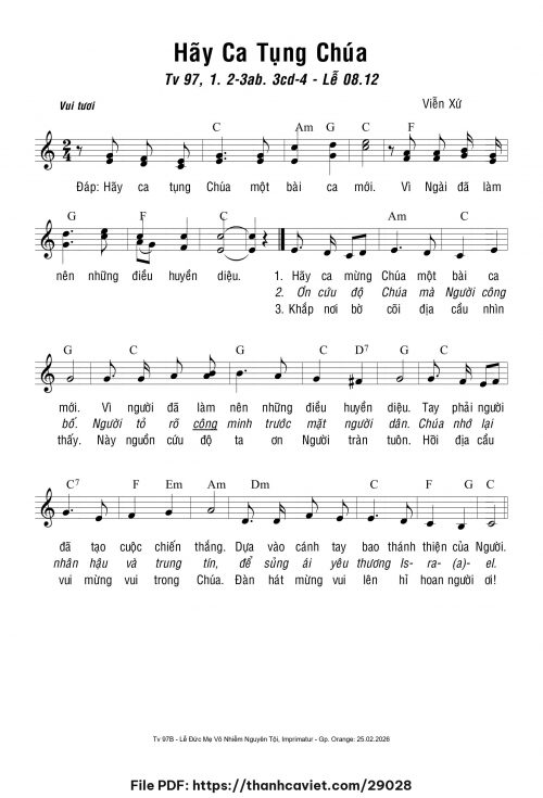 Hãy ca tụng Chúa - Viễn Xứ - trang 1