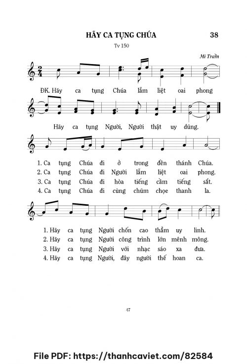Hãy ca tụng Chúa - Lm. Mi Trầm - trang 1