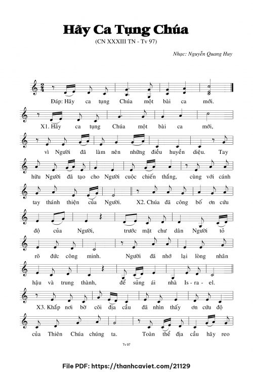 Hãy ca tụng Chúa - Nguyễn Quang Huy - trang 1