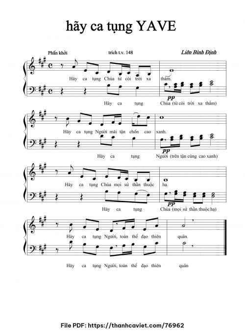 Hãy ca tụng Yave - Liên Bình Định - trang 1
