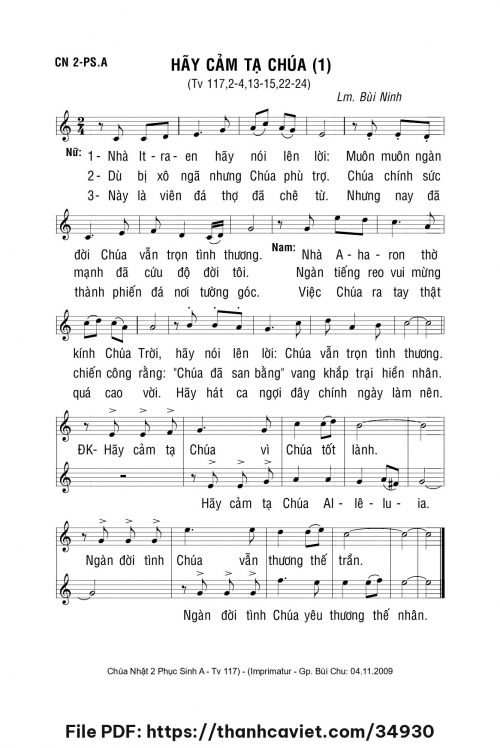 Hãy cảm tạ Chúa 1 - Lm. Bùi Ninh - trang 1