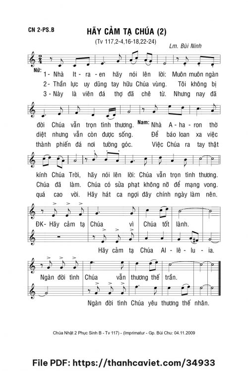 Hãy cảm tạ Chúa 2 - Lm. Bùi Ninh - trang 1