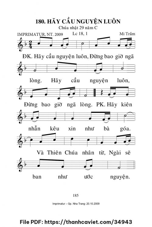 Hãy cầu nguyện [CN29 TNC] – - Lm. Mi Trầm - trang 1